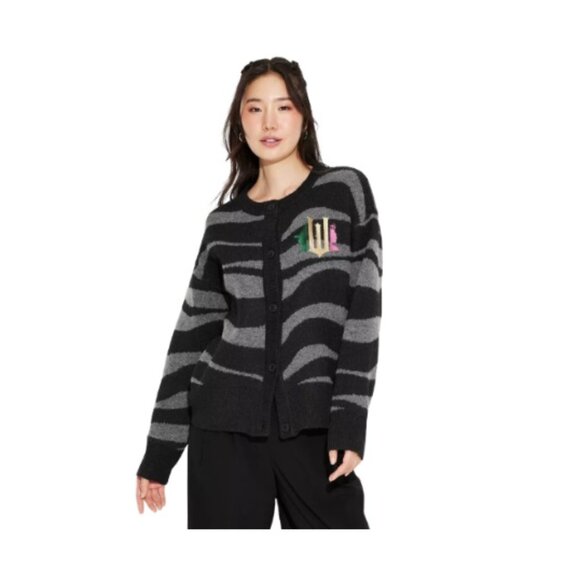 Wicked Glinda Ariana Grande Elphaba Embroidered Cardigan Sweater L NWT - Picture 2 of 11